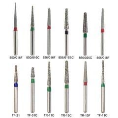 Dental Diamond Burs FG Round End Taper Football Flame Long Round Pear High Speed