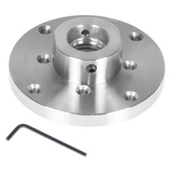4-Inch Steel Wood Lathe Face Plate, 1 Inch x 8 tpi Threaded With Set Screws