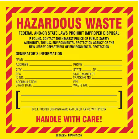 Brady 121144 Dot Handling Label, 6″ H, 6″ W, 121144, Pk100