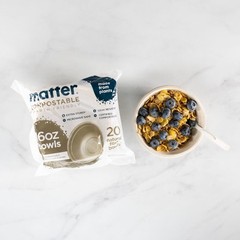 Matter Compostable Fiber Disposable Bowls – Natural – 16oz/20ct