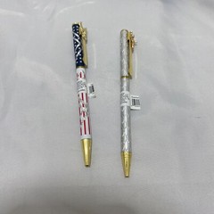 Aluminum Shaft Twist Pens His Her Eagle Angel Silver Red White Blue Set