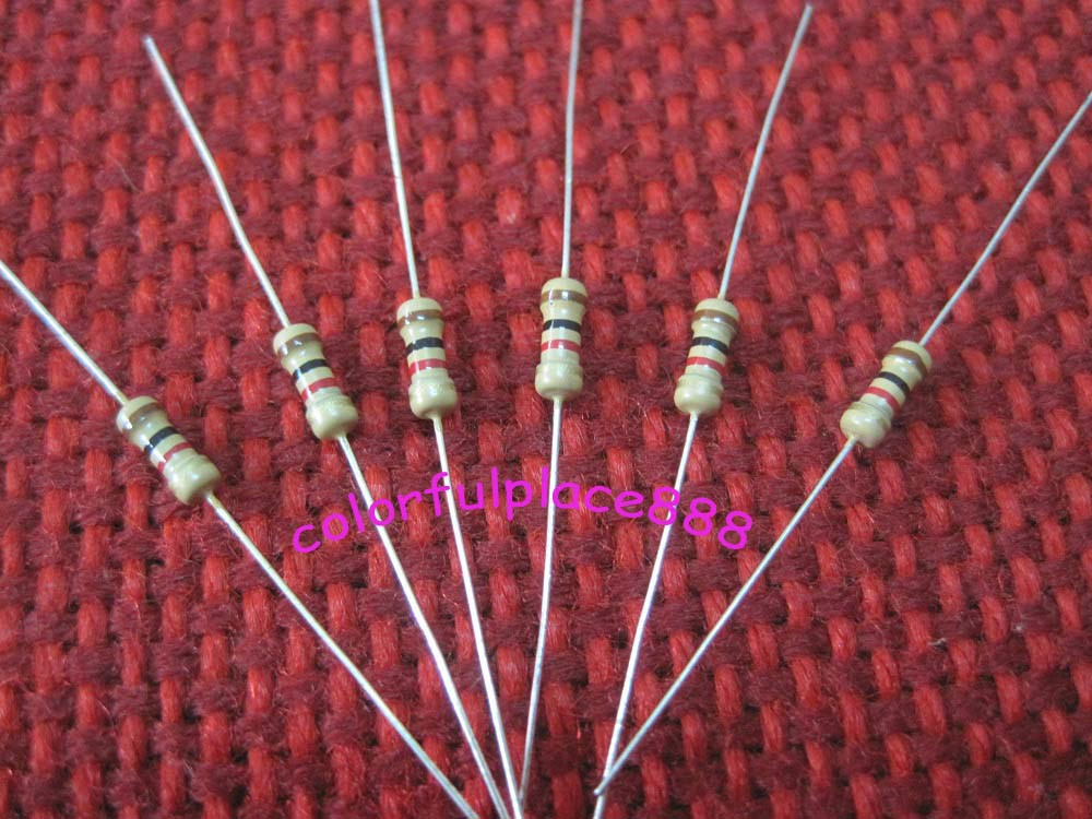 500pcs, 1/4W 0.25W 1000 Ohm Resistors 1K ohm 5% Carbon Film Resistor