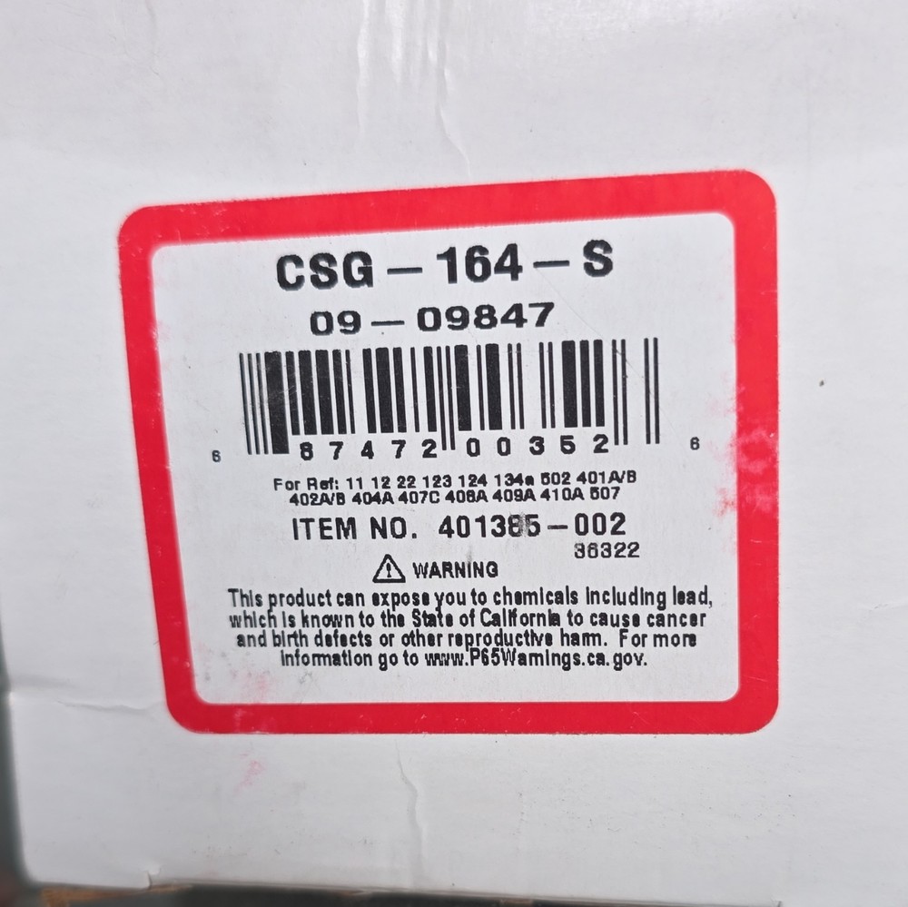Sporlan CSG-164-S Liquid Line Filter-Drier 1/2 in ODF, 16 cu in