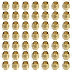 PDETVEO 50PCS 1/8 Inch Brass Compression Sleeve Ferrules, Inch, Gold