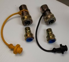 Parker 60 Series Hydraulic Hose Quick Coupler Set H3-62 H3-63 NOS with Plugs