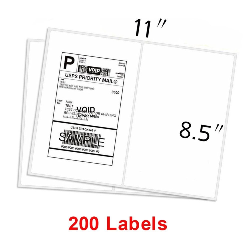 50-4000 Half Sheet Shipping Labels Page 8.5×5.5 Self Adhesive 2 Per Sheet Round