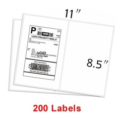 Half Sheet 200 Shipping Labels 8.5×5.5 Rounded Corner Self Adhesive 2 Per Sheet