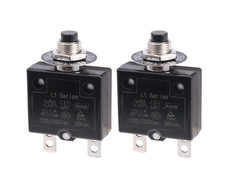 2PCS 20A Thermal Circuit Breaker Manual Reset Push Button Overload Protector