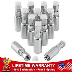 12PCS 1/4″ Hydraulic Hose Fittings 1/4″x1/4″ JIC 37° Female w/ Protection Cover