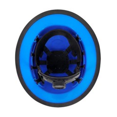 HD Blue Full Brim Hard Hat with 6 Point Suspension With Chin Strap