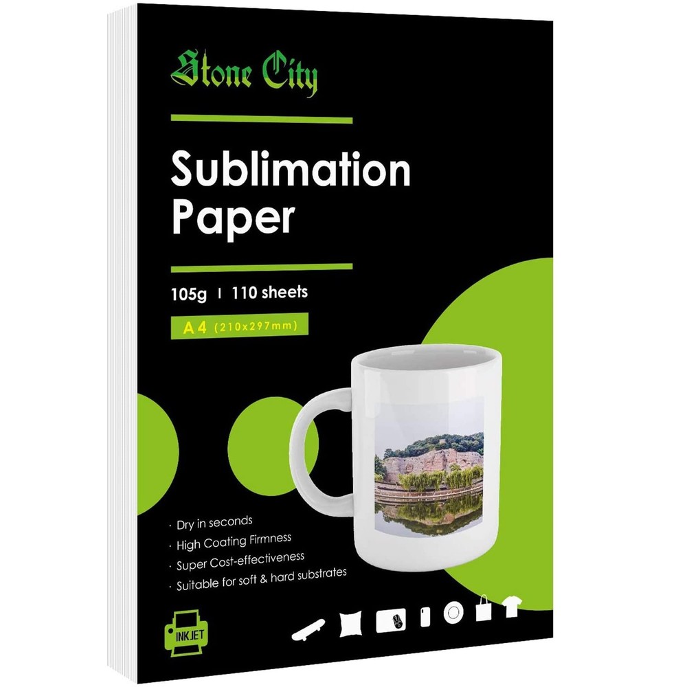 Stone City Sublimation Paper 8.3×11.7 Inch 110 Sheets 105g for Heat Transfer …