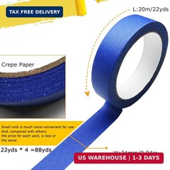 4 Rolls Premium Painters Tape, Blue Tape, Masking Tape, Paint Tape for Multi-Pur