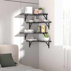 ROMGUAR CRAFT Corner Floating Shelves Wall Mounted Set of 4, Rustic Wood Storage