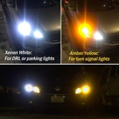 Switchback LED Bulbs Extremely Bright 3030 Chipsets Xenon White/Amber Yellow LED