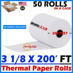 3 1/8″ x 200′ 50 ROLLS THERMAL PAPER CASH REGISTER POS PAPER ROLL RegisterRolls®