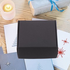 15pcs Small Corrugated Mailer Boxes with Lids for Mailing and Packaging Black