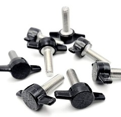 M8 x 25mm Thumb Screw T Bolts Black Clamping Tee Wing Knob Stainless 8mm Metric
