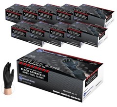 Premium Heavy Duty Nitrile Black Vinyl Gloves 5 Mil Powder-Free Case of 1000 New
