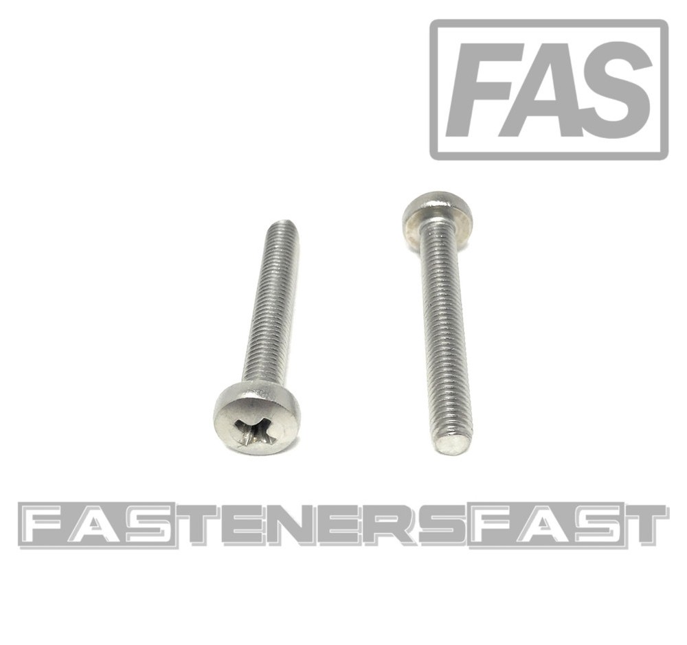 (25) M5-0.8 x35 Stainless Steel Phillips Pan Head Machine Screw DIN7985 A2 M5x35