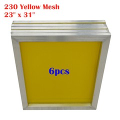 USA – Aluminum Silk Screen Frame – 230 Yellow Mesh 23″ x 31″ – 6pcs