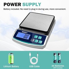 Digital Lab Scale 5000g x 0.1g oz/lb/g/kg Precision Electronic Scientific Sca…