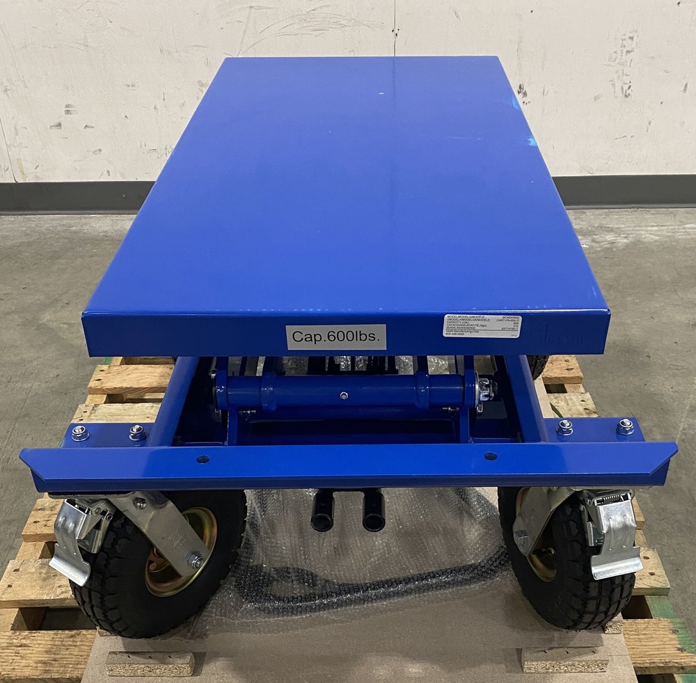 Vestil 600 Lb. Double-Scissor Lift Cart with Rough Terrain Tires CART-PN-600-D