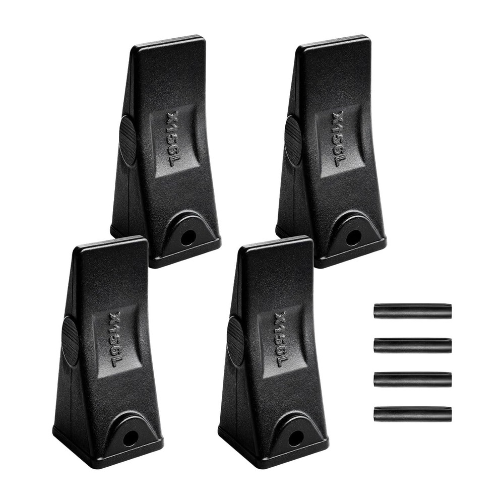 Excavator Bucket Teeth with Pins 4 Pack X156L Tooth Set for Smooth