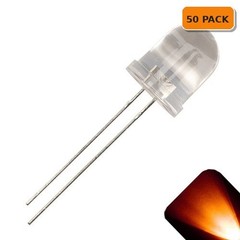 50 x LED 10mm Amber Orange Water Clear Ultra Bright Round Top LEDs Light RC Car