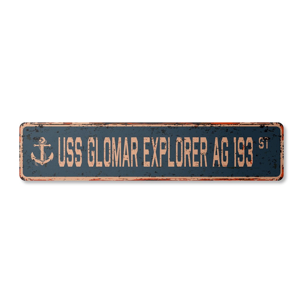 USS GLOMAR EXPLORER AG 193 Vintage Street Sign us navy ship veteran sailor rust