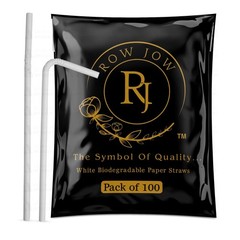 24 Hours Flex Paper Straws – (100pcs Paper Straws) 100% Biodegradable Ecofrie…