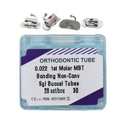 80pcs Orthodontic Buccal Tubes 1st Molar MBT 022 Bondable 3G Tubos de ortodoncia