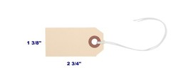 1000- 2 3/4″ x 1 3/8″ Size 1 Manila Inventory Shipping Hang Tags with String