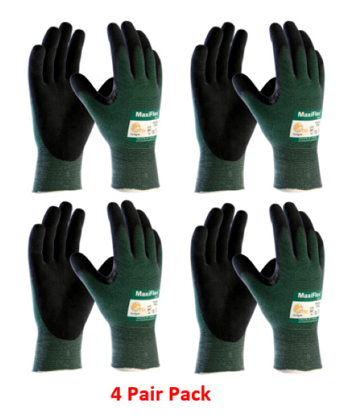 PIP ATG 34-8743 MaxiFlex Green Cut Resistant Glove, – 4 Pair – Choose LG or XL