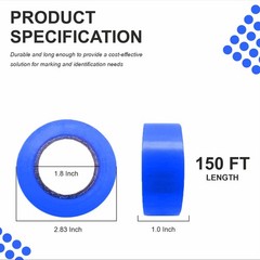 Singhal 5 Pack Blue Flagging Tape 1″ x 750ft – Non-Adhesive Survey & Marking Tap