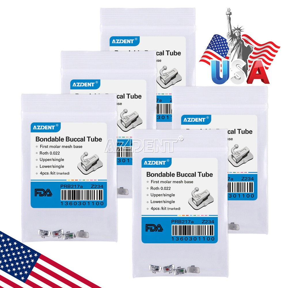 Dental Orthodontic Buccal Tube 1st Molar MBT/Roth.022 Bondable N-Conv AZDENT