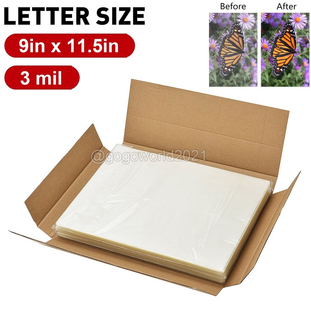 100-2000 Pack Thermal Laminating Pouches Sheets 11.5” X 9″ Letter Size 3 mil