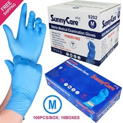 1000 SunnyCare #8202 Nitrile Exam Gloves Chemo-Rated (Powder Free Vinyl Latex) M
