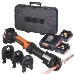 VEVOR Pro Press Tool Pipe Crimping Kit Press Tool Battery Kit 1/2″ 3/4″ 1″ Jaw