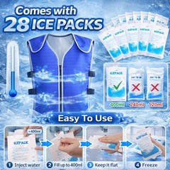 Cooling Vest for Men Women, Ice Vest with Reusable Ice Packs Ice Jacket for Work