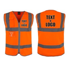 Pack of 10 Custom Hi-Vis Safety Vests – Full-Color Personalized Print