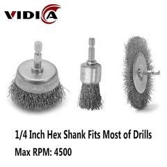 Wire Brush for Drill Set 9Pcs,Abrasive Wire Wheel for 1/4 Inch Hex Shank, Wire C