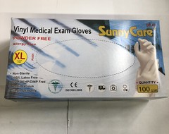 100Pcs Powder Free Vinyl Medical Exam Gloves XLarge Non Latex Non Sterile