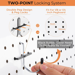120PCS Pegboard Accessories Kit with Hooks and Bins, Fits 1/8″ & 1/4″ Pegboard,