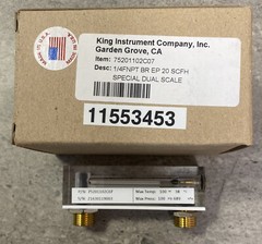 (NEW) KING INSTURMENT FLOWMETER 75201102C07 1/4 F NPT BR EP 20 SCFH