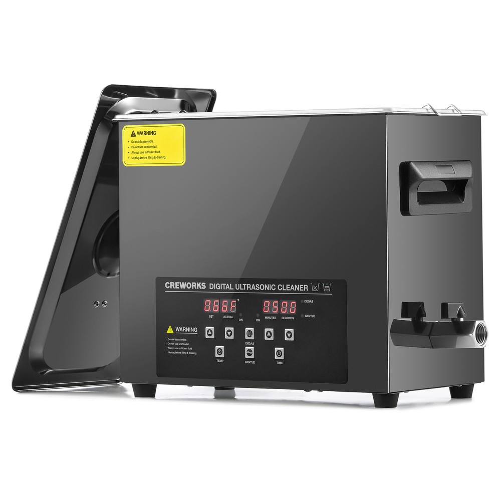 CREWORKS 6L Ultrasonic Cleaner Titanium Steel 500W Heater w/ Degas & Gentle Mode