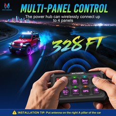 Wireless RGB 8 Gang Switch Panel Circuit Control Relay Box for Car Truck Marine