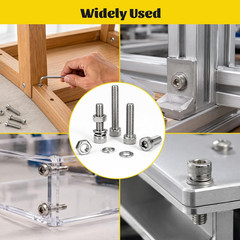 490Pcs M4 Screws,Nuts and Washers Assortment Kit, M4X6/8/10/12/16/20/25/30 Mm He