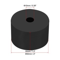 4Pcs Multi Purpose Rubber Spacer 2″ OD x 25/64″ ID x 1.2″ Thickness Black