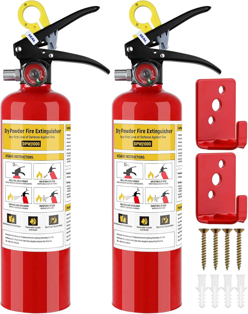 Extintor de incendios ABC 2 2 libras para casa cocina auto barco paquete de dos
