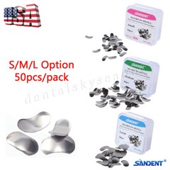 50Pcs Dental Matrices Bands Sectional Contoured Metal Matrix bands S/M/L